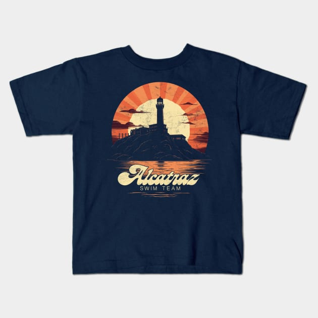 Alcatraz Swim Team Kids T-Shirt by DankFutura